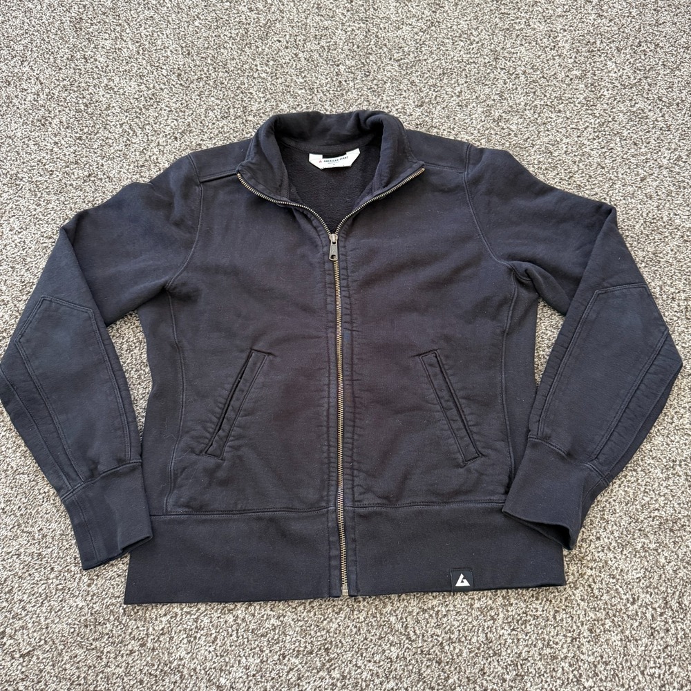 American Giant Moto Full Zip Jacket Black Women's Medium Cotton French Terry